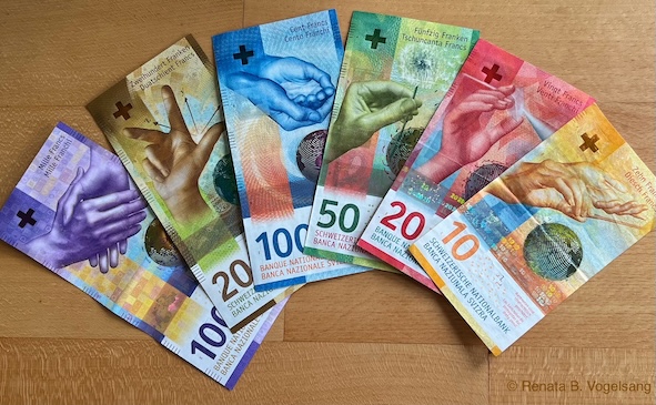 Alle Schweizer Banknoten | Von der 1000er Note bis zur 10er Note alle